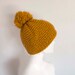 60s Pom Pom Gold Thick Knit Slouchy Hat