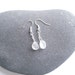 sea glass earrings of frosted White drops suspended from silver plated chain - E0536 - from Seaham, UK
