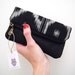LAST ONE Zipper pouch black white Two-tone fold over zip clutch faux leather and black and white navajo blanket fabric - Choose your lining