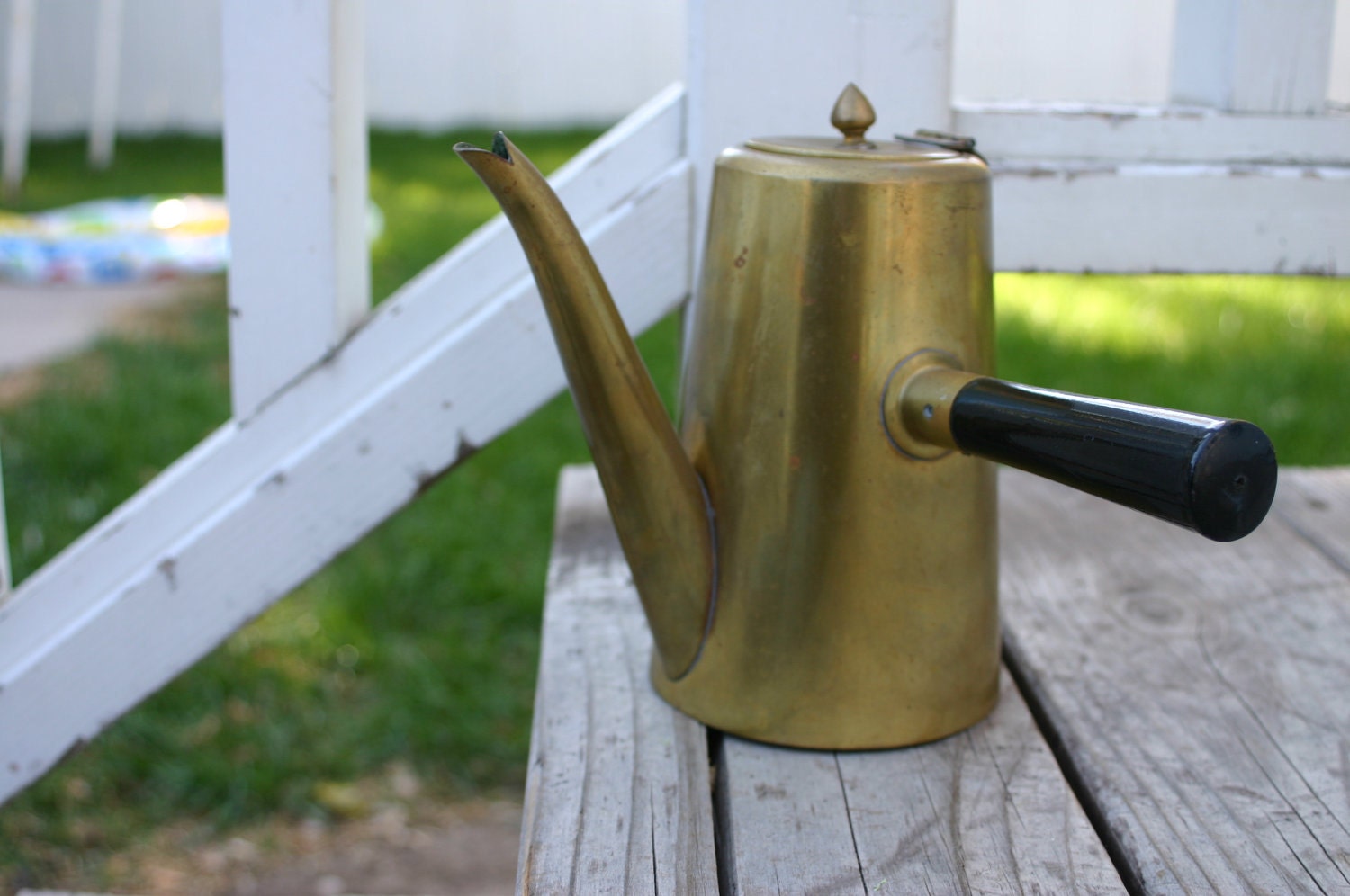 Italian Made Brass Teapot or Kettle with Side Handle Haute Juice