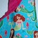 Baby Girl Travel Blanket, Miller Sea Beauties Mermaids with Pink Bubble Dot Minky. ReADy To ShIP