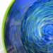 Glass on Sale - Blown Glass Bowl - Blue and Chartreuse Blown Glass Bowl - mixed blues - shades of blue - OOAK - handmade
