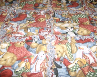 REDUCED PRICING: Vintage Teddy Bears Rag Quilt