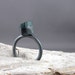 Blue Tourmaline Fine and Sterling Silver Oxidized Ring