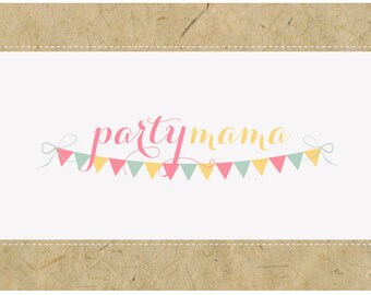 SALE - Custom Vector Logo - PreDesigned PreMade Vector Logo Design PARTY MAMA