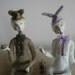 Morning tea Art dolls OOAK Paper clay dolls Handmade doll Animal dolls Reserved
