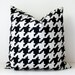 RESERVED set of 4 Modern classic Houndstooth Designer Pillow 18x18 Black Cream white Accent Cover Geometric noir large scale mod geometric