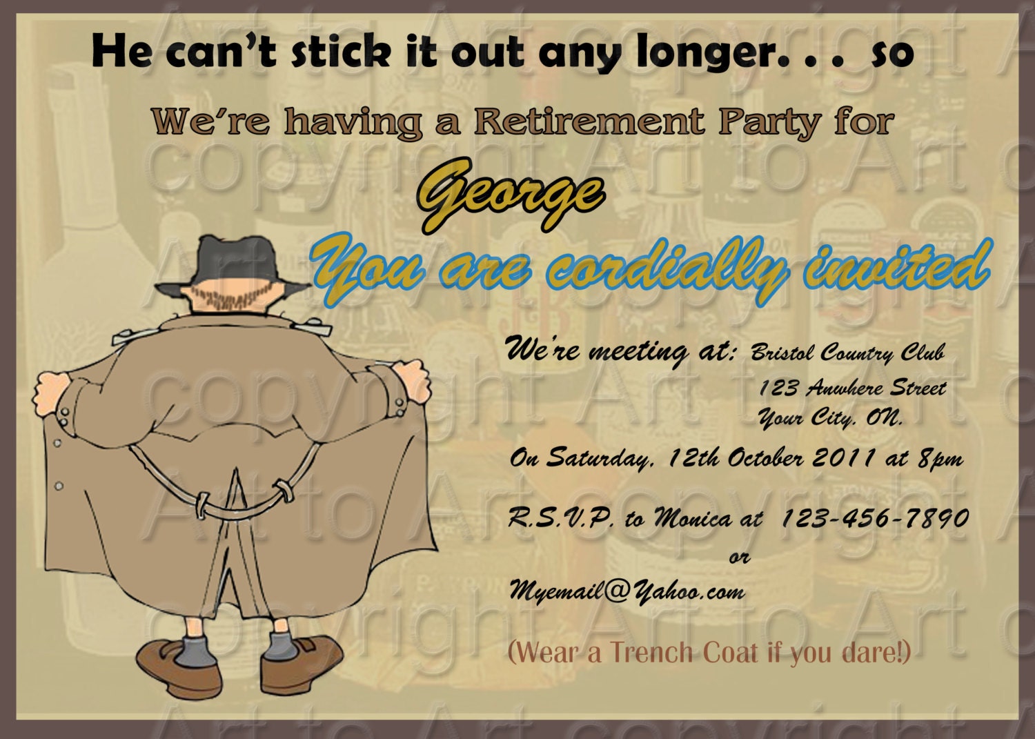 Funny Retirement Invitation Template 1