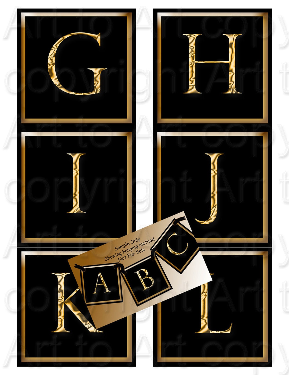 printable banner golden alphabet in classic black and gold