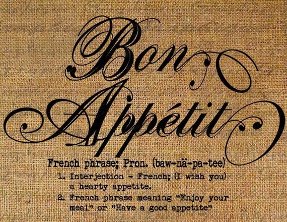 Bon Appetit Definition Defined France French Text Digital   Il 570xN.210329415 