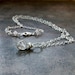 Herkimer Diamond Healing Crystal with Rainbow Moonstone Accented Sterling Silver Chain OOAK Chakra Pendant Necklace