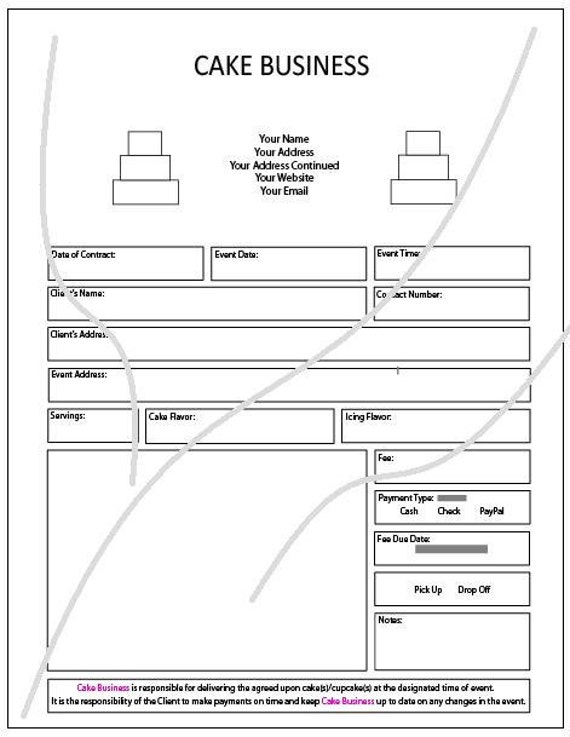 items similar to cake business order form on etsy