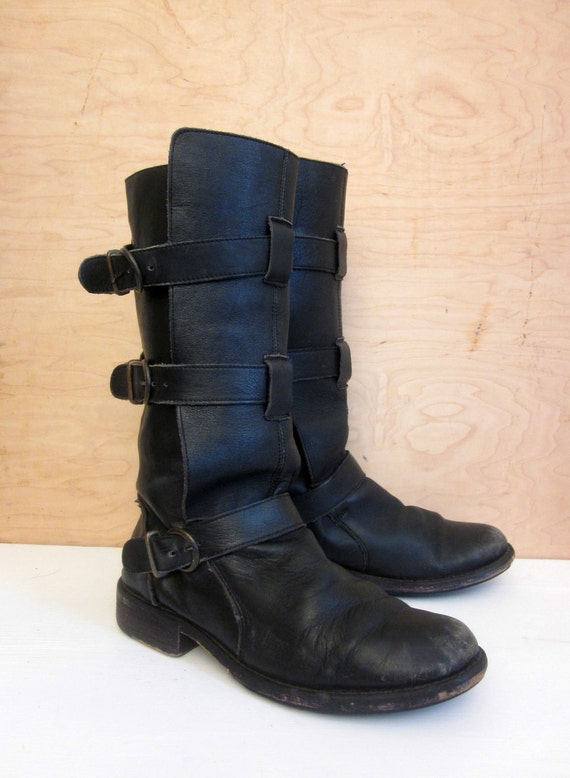 distressed biker boots womens