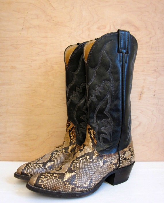 vintage authentic SNAKESKIN and leather cowboy boots NOCONA