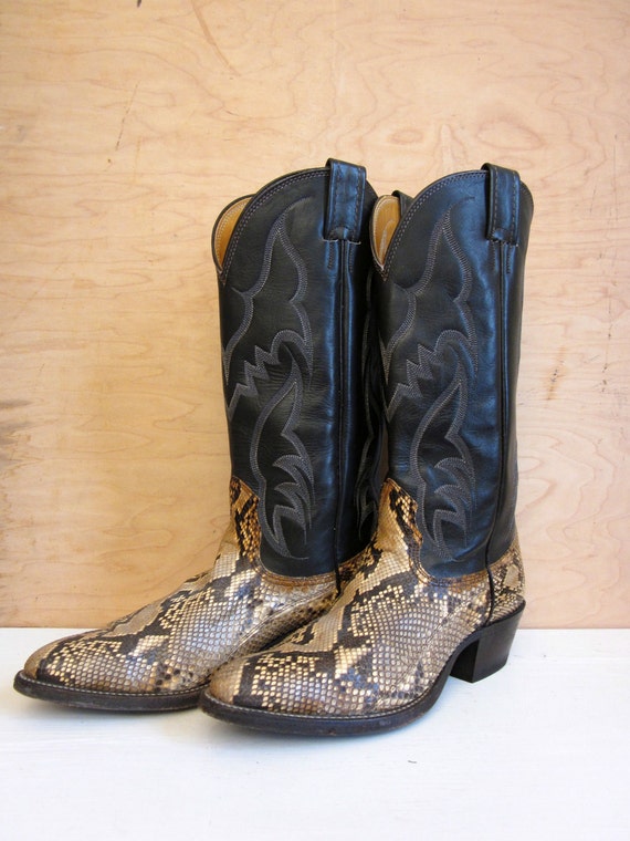 vintage authentic SNAKESKIN and leather cowboy boots NOCONA