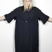 60's JACKI O linen black chic coat with big front buttons and zebra lining women's