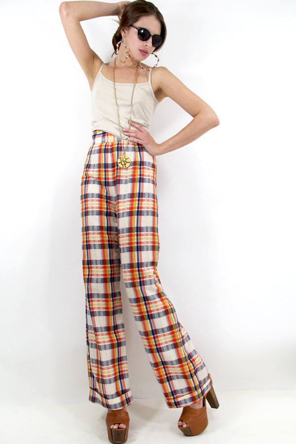 plaid palazzo pants