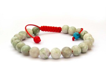8mm Natural Stone Beads Tibet Buddhist Wrist Mala Bracelet For Meditation  T2703