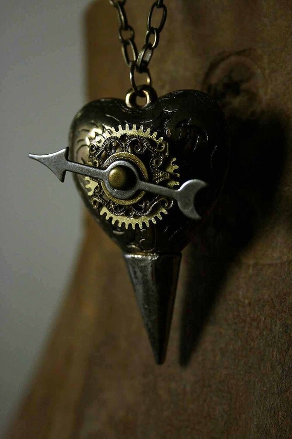Tin Man's Heart Necklace Wizard Of Oz Tin Man Steam Punk