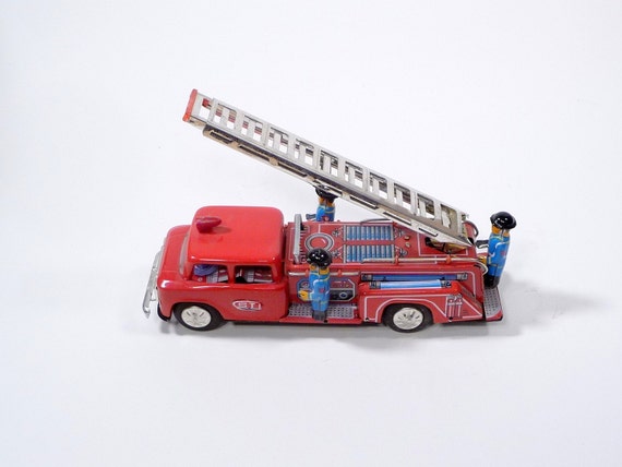 Vintage Metal Toy Fire Truck by EastonandBelt on Etsy