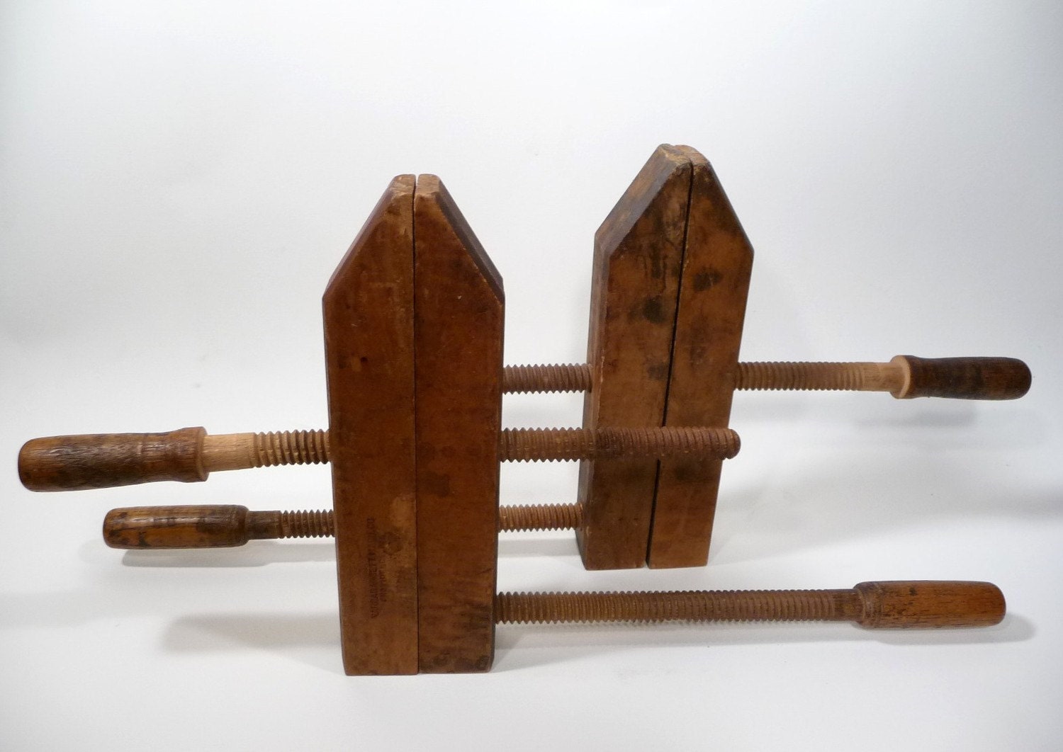 Pair of antique Wooden Vice Grips