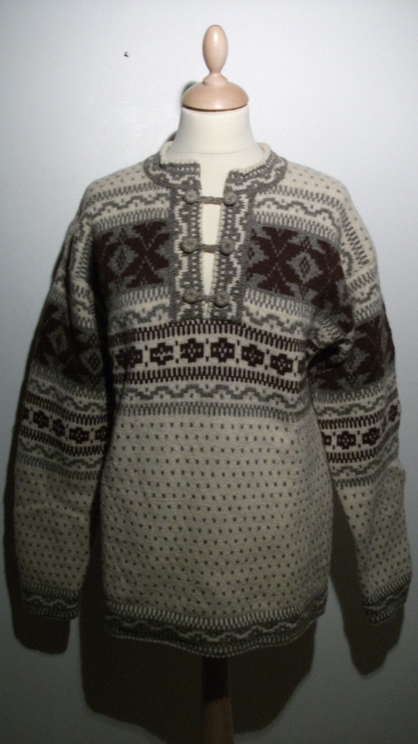 80s Finnish Snowflake Wool Unisex Sweater M by vintagefromfinland