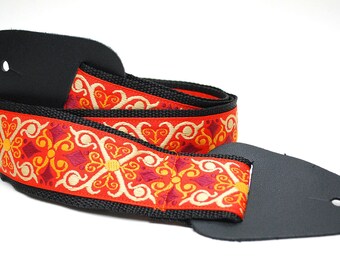 Guitar Strap - Ukulele Strap - Orange Guitar Accessories - Muscian Gift - Guitar Strap Vintage - Tangerine Vintage - READY TO SHIP