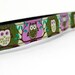 Point n Shoot Camera Wrist Strap- Green/Purple Owls