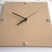 ON SALE- Wall clock-square- Tan brown decorative canvas clock, Kitchen clock ,Hand painted on canvas