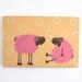 Kids wall art-Two Pink sheep- kids decor. kids painting pink and orange original Painting for girls room
