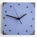 Wall clock- Decorative Blue crystals square girls clock, Hand painted on canvas, clock for children
