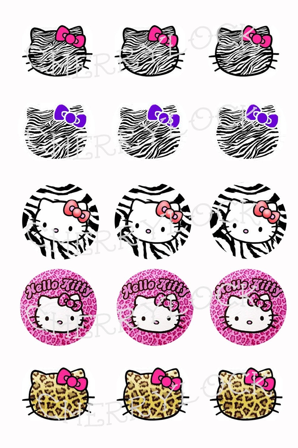 round printable sticker sheets Kitty Sheet Hello Printable Cap punk Bottle Image Digital