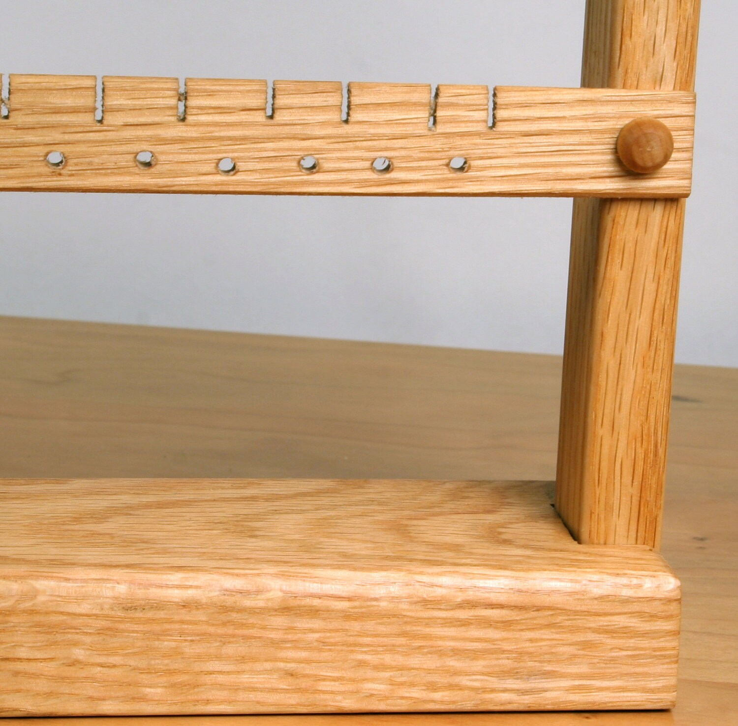 Oak Wooden Jewelry Holder Earring Holder Stand. Holds up to