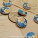 10pcs Lovely 15mm Wooden Beads/ Buttons (No Holes) Yellow Flower Blue Beads