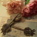 4pc Antique Bronze Victorian Royal Key (Large) Single side Charm Pendant Drop I20-Rd