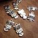 10pcs Antiqued Silver Exquisite Owl Charms Pendants Drops N26-Ey