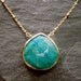 RESERVED VVN Chrysocolla Turquoise Gold Vermeil Bezel Set Healing Stone 14K GF Cable Bead Chain