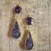 Amethyst Druzy Earrings Drusy Quartz Gold Vermeil Bezel Set