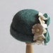 DISCONTINUED SALE 20% OFF Handmade 1/12th scale dollshouse moulded green felt cloche style hat