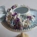 DISCONTINUED SALE 20% OFF Pretty 1/12 scale handmade dollshouse miniature blue silk hat