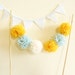 Party Cake Topper Sweet Little Pom Pom Bunting Bridal Shower or Wedding Decor by Cherrytime