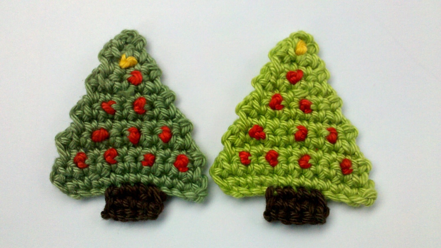 set of 2 pcs handmade crochet christmas trees appliques set of 2 pcs handmade crochet christmas trees appliques