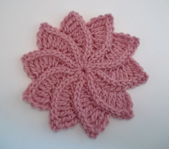 Twirlagig spiral Flower a knit look Crochet Pattern-Instant