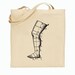 Eco Friendly Canvas Tote Bag - Medical Tote - Antique Medical Leg