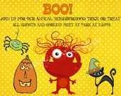 Scary Monster Halloween Invitation Il_170x135