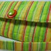 Womens wallet handmade quilted cotton lime green orange stripes