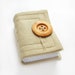 Simple Linen Journal with wooden button, Notebook, Diary, 384 pages, lined paper