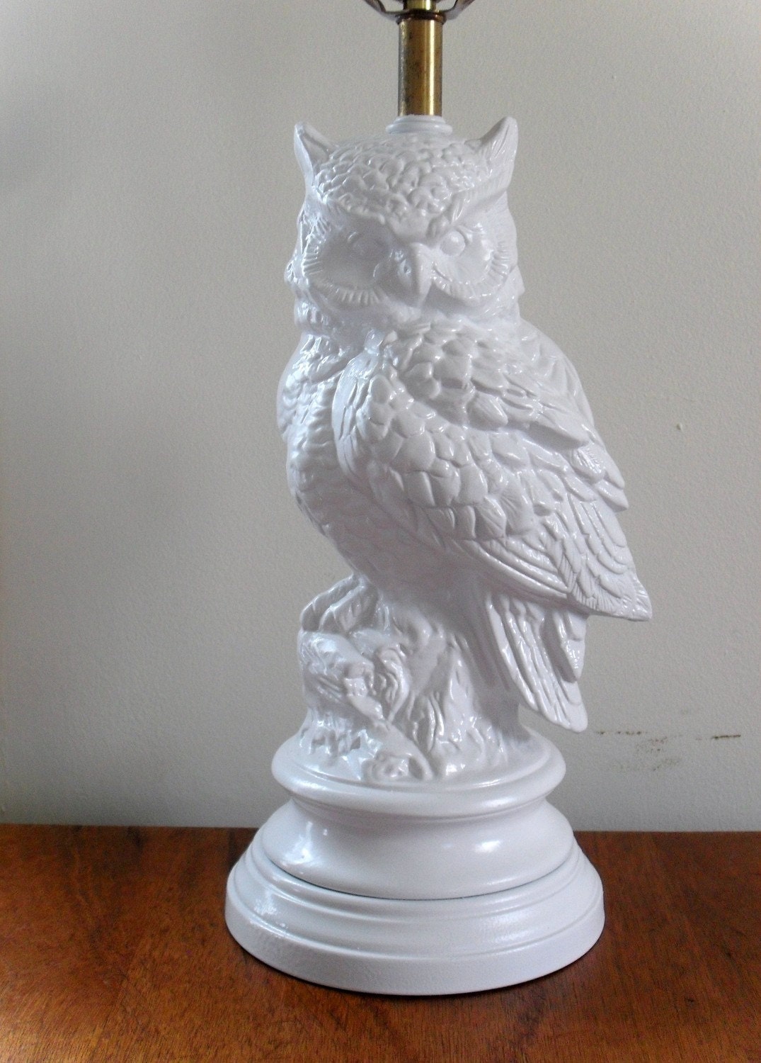 Vintage White Owl Lamp