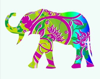 Kids wall decor, Elephant wall decal, Elephant decor, Girls Nursery, Gift for girls, Safari animal decor, Zoo animal, Elephant wall sticker