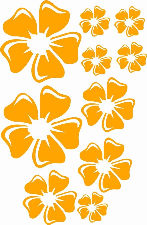 White Floral Decal set Wall Decals for Home Flowers by Popitay